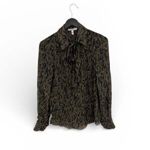 Derek Lam Olive and Black Patterned Shirt
